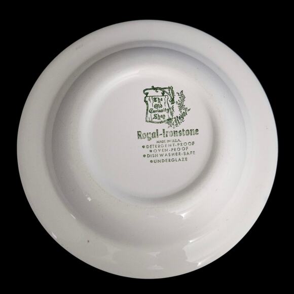 Set of 3 Royal Ironstone The Old Curiosity Shop Green Soup Bowls 8.25" USA - Picture 2 of 6